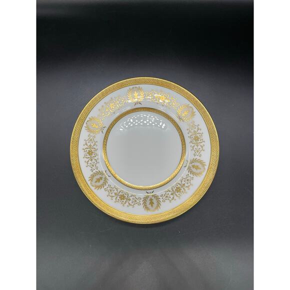 Coalport Lady Anne Bread Plate with Gold Encrusted Bands & Scrolls Bone China - Picture 4 of 6